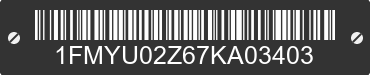 2007 FORD Escape 1FMYU02Z67KA03403 VIN decoded