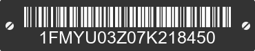 2007 FORD Escape 1FMYU03Z07K218450 VIN decoded