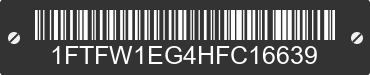 2017 FORD F-150 1FTFW1EG4HFC16639 VIN decoded