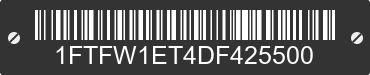 2013 FORD F-150 1FTFW1ET4DF425500 VIN decoded