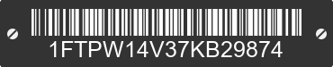 2007 FORD F-150 1FTPW14V37KB29874 VIN decoded