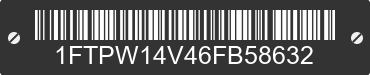 2006 FORD F-150 1FTPW14V46FB58632 VIN decoded