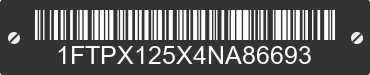 2004 FORD F-150 1FTPX125X4NA86693 VIN decoded