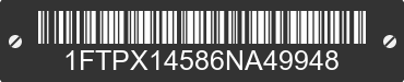 2006 FORD F-150 1FTPX14586NA49948 VIN decoded