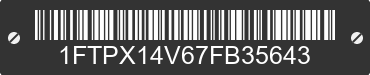 2007 FORD F-150 1FTPX14V67FB35643 VIN decoded