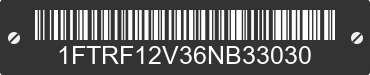 2006 FORD F-150 1FTRF12V36NB33030 VIN decoded