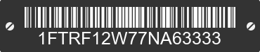 2007 FORD F-150 1FTRF12W77NA63333 VIN decoded