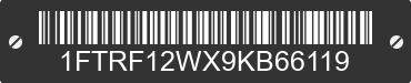 2009 FORD F-150 1FTRF12WX9KB66119 VIN decoded