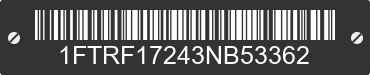 2003 FORD F-150 1FTRF17243NB53362 VIN decoded