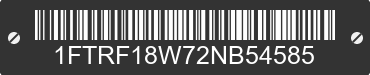 2002 FORD F-150 1FTRF18W72NB54585 VIN decoded
