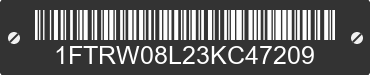 2003 FORD F-150 1FTRW08L23KC47209 VIN decoded