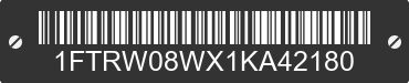 2001 FORD F-150 1FTRW08WX1KA42180 VIN decoded