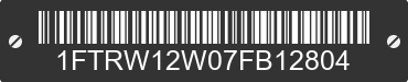 2007 FORD F-150 1FTRW12W07FB12804 VIN decoded