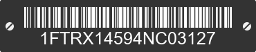 2004 FORD F-150 1FTRX14594NC03127 VIN decoded
