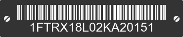 2002 FORD F-150 1FTRX18L02KA20151 VIN decoded