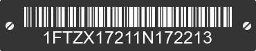 2001 FORD F-150 1FTZX17211N172213 VIN decoded