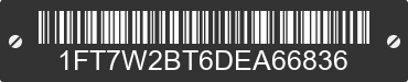 2013 FORD F-250 1FT7W2BT6DEA66836 VIN decoded