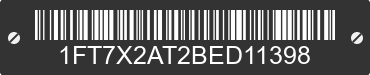 2011 FORD F-250 1FT7X2AT2BED11398 VIN decoded