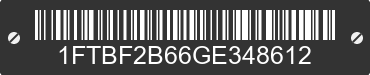 2016 FORD F-250 1FTBF2B66GE348612 VIN decoded