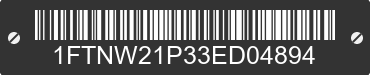 2003 FORD F-250 1FTNW21P33ED04894 VIN decoded