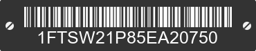 2005 FORD F-250 1FTSW21P85EA20750 VIN decoded