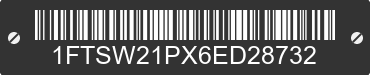 2006 FORD F-250 1FTSW21PX6ED28732 VIN decoded