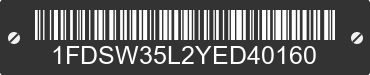 2000 FORD F-350 1FDSW35L2YED40160 VIN decoded