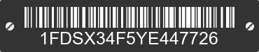 2000 FORD F-350 1FDSX34F5YE447726 VIN decoded
