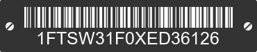 1999 FORD F-350 1FTSW31F0XED36126 VIN decoded