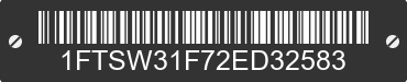 2002 FORD F-350 1FTSW31F72ED32583 VIN decoded