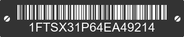 2004 FORD F-350 1FTSX31P64EA49214 VIN decoded