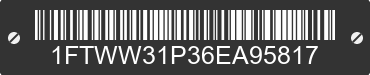 2006 FORD F-350 1FTWW31P36EA95817 VIN decoded