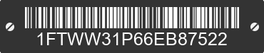 2006 FORD F-350 1FTWW31P66EB87522 VIN decoded