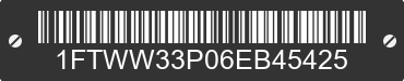 2006 FORD F-350 1FTWW33P06EB45425 VIN decoded