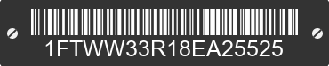 2008 FORD F-350 1FTWW33R18EA25525 VIN decoded