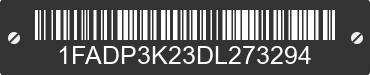 2013 FORD Focus 1FADP3K23DL273294 VIN decoded