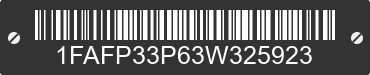 2003 FORD Focus 1FAFP33P63W325923 VIN decoded