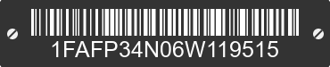 2006 FORD Focus 1FAFP34N06W119515 VIN decoded