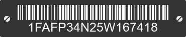 2005 FORD Focus 1FAFP34N25W167418 VIN decoded