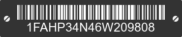 2006 FORD Focus 1FAHP34N46W209808 VIN decoded