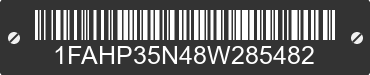 2008 FORD Focus 1FAHP35N48W285482 VIN decoded