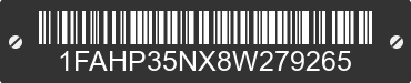 2008 FORD Focus 1FAHP35NX8W279265 VIN decoded