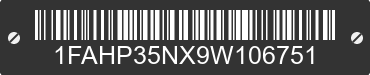2009 FORD Focus 1FAHP35NX9W106751 VIN decoded