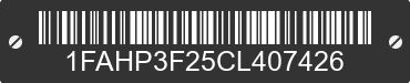 2012 FORD Focus 1FAHP3F25CL407426 VIN decoded