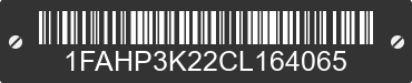 2012 FORD Focus 1FAHP3K22CL164065 VIN decoded
