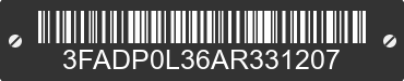 2010 FORD Fusion 3FADP0L36AR331207 VIN decoded