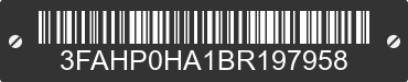 2011 FORD Fusion 3FAHP0HA1BR197958 VIN decoded