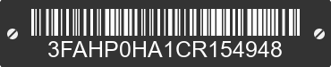 2012 FORD Fusion 3FAHP0HA1CR154948 VIN decoded