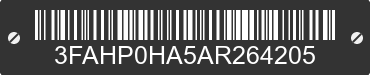 2010 FORD Fusion 3FAHP0HA5AR264205 VIN decoded