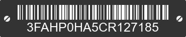 2012 FORD Fusion 3FAHP0HA5CR127185 VIN decoded